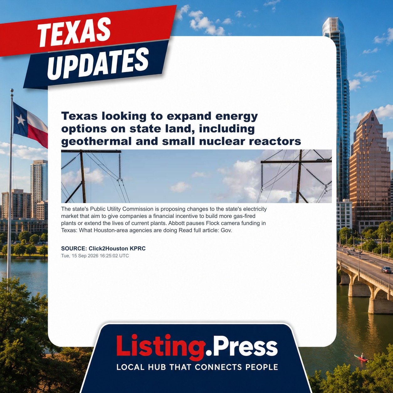 Texas looking to expand energy options on state land, including geothermal and small nuclear reactors