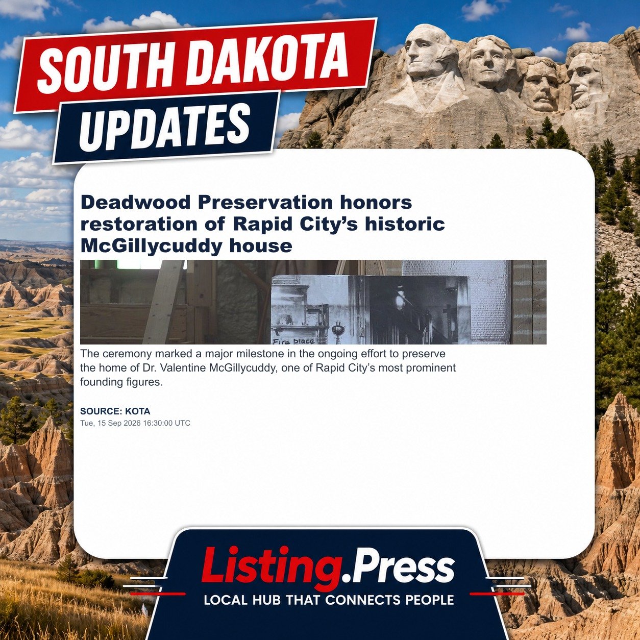 Deadwood Preservation honors restoration of Rapid City’s historic McGillycuddy house