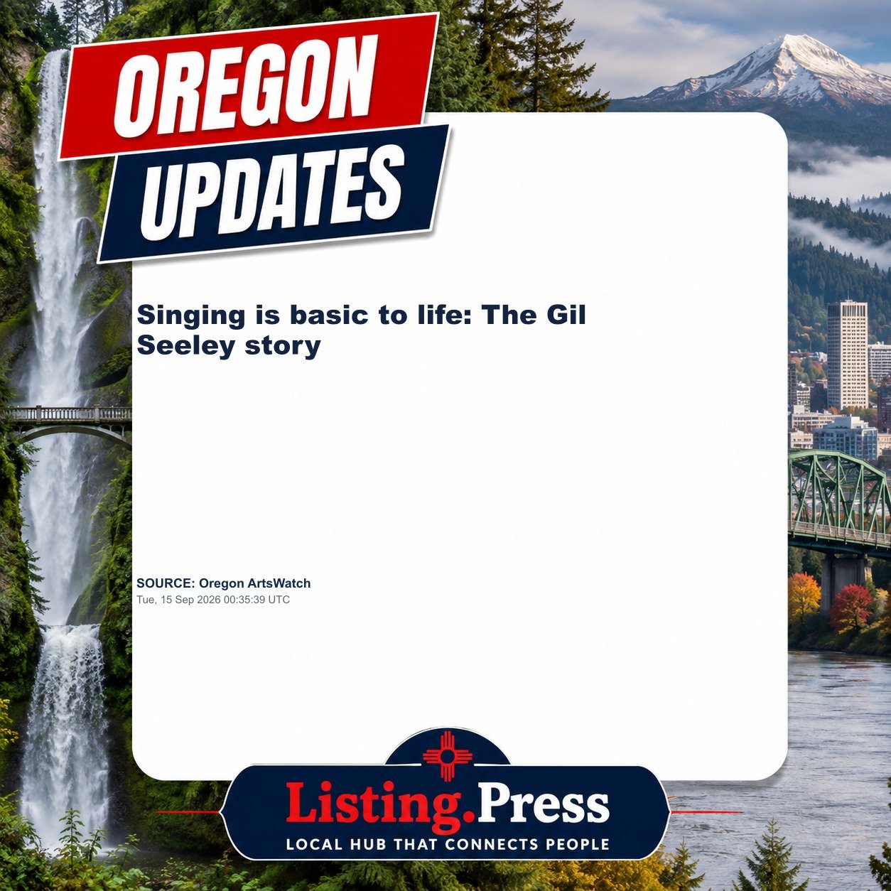 Singing is basic to life: The Gil Seeley story