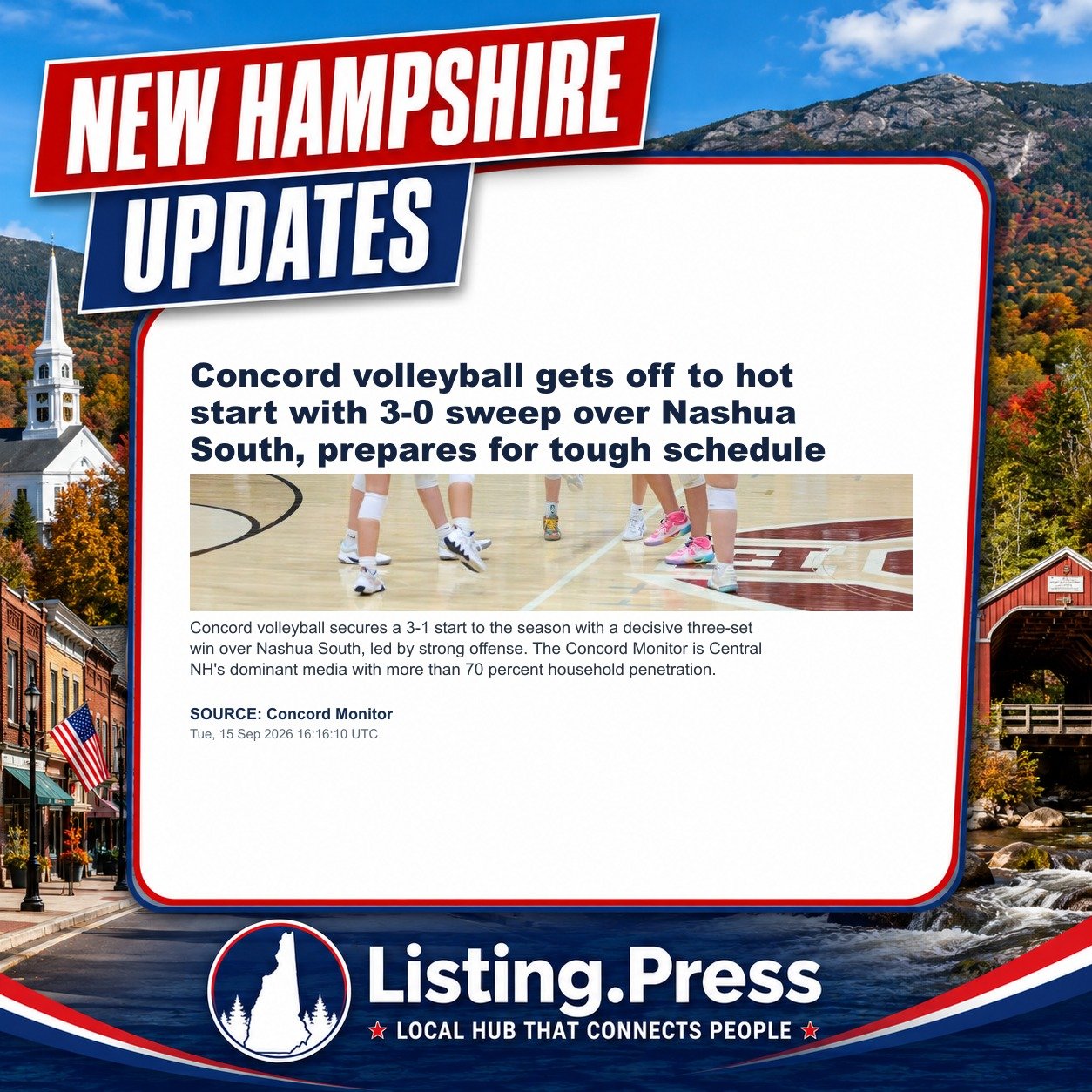 Concord volleyball gets off to hot start with 3-0 sweep over Nashua South, prepares for tough schedule