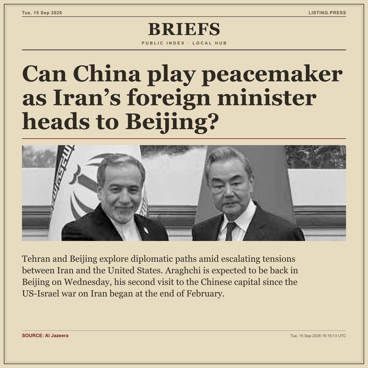 Can China play peacemaker as Iran’s foreign minister heads to Beijing?