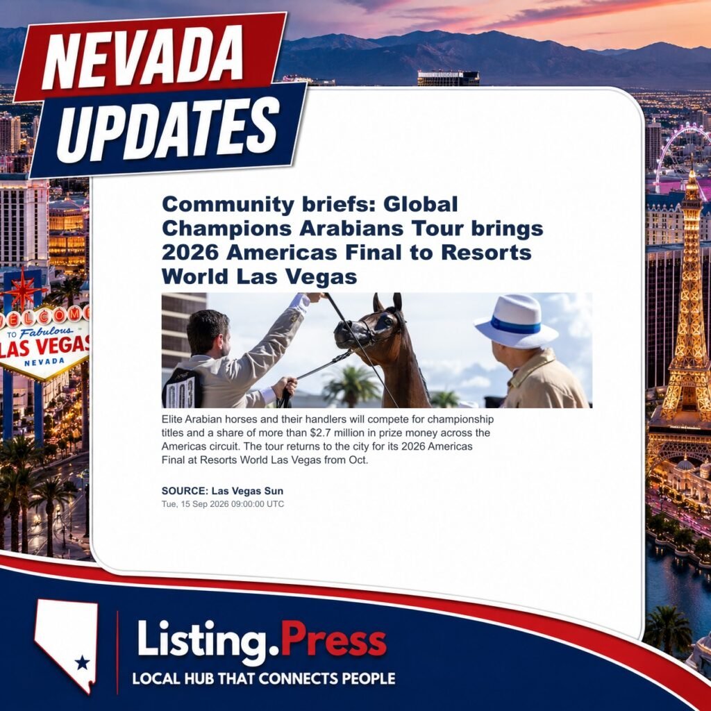 Community briefs: Global Champions Arabians Tour brings 2026 Americas Final to Resorts World Las Vegas