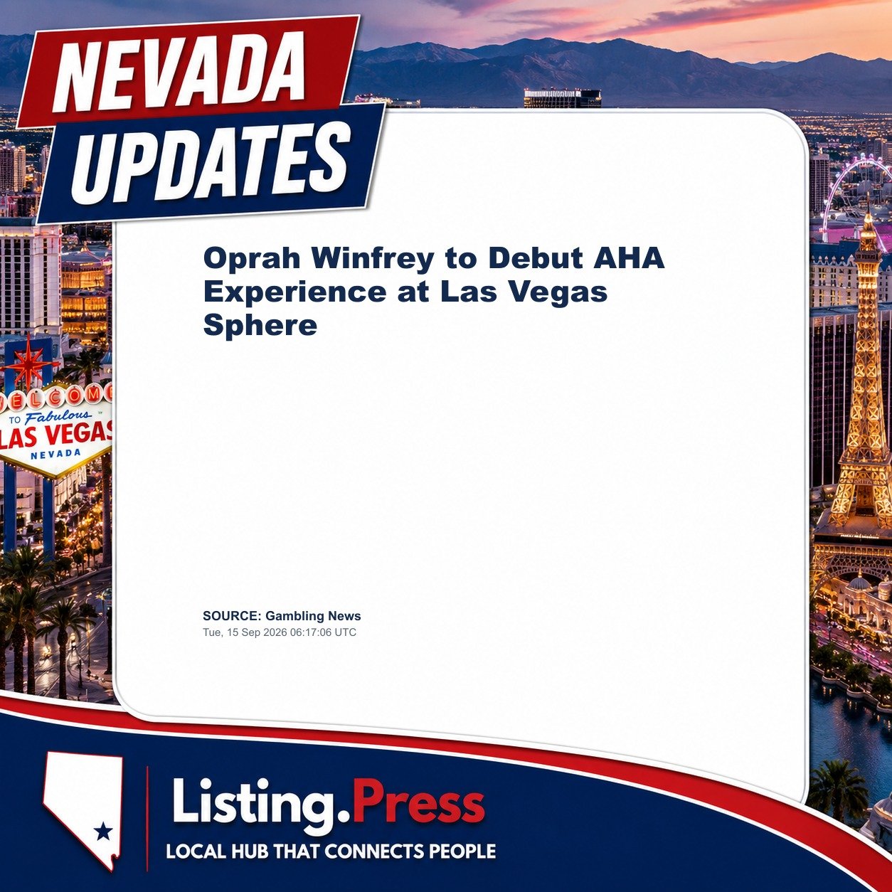 Oprah Winfrey to Debut AHA Experience at Las Vegas Sphere