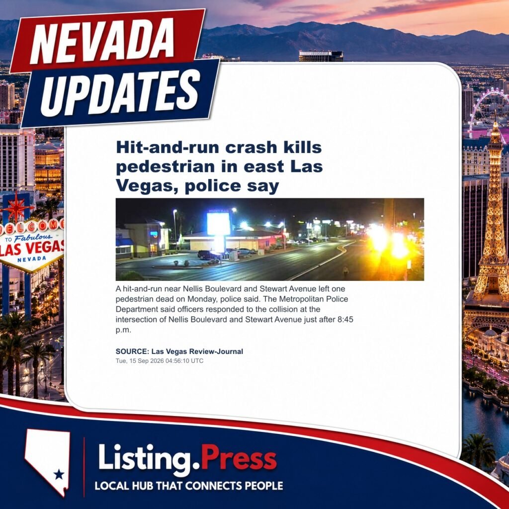 Hit-and-run crash kills pedestrian in east Las Vegas, police say