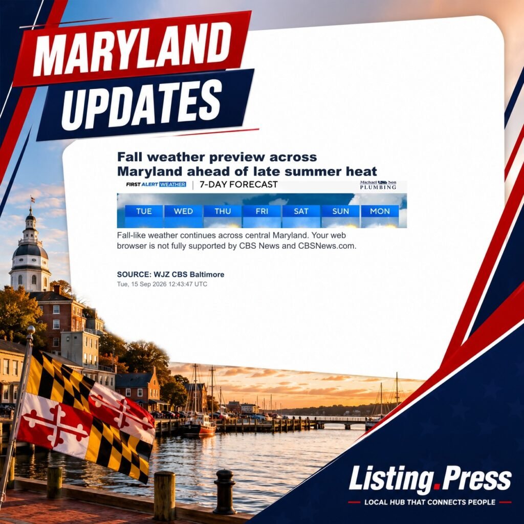 Fall weather preview across Maryland ahead of late summer heat