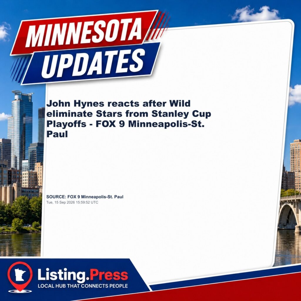 John Hynes reacts after Wild eliminate Stars from Stanley Cup Playoffs – FOX 9 Minneapolis-St. Paul