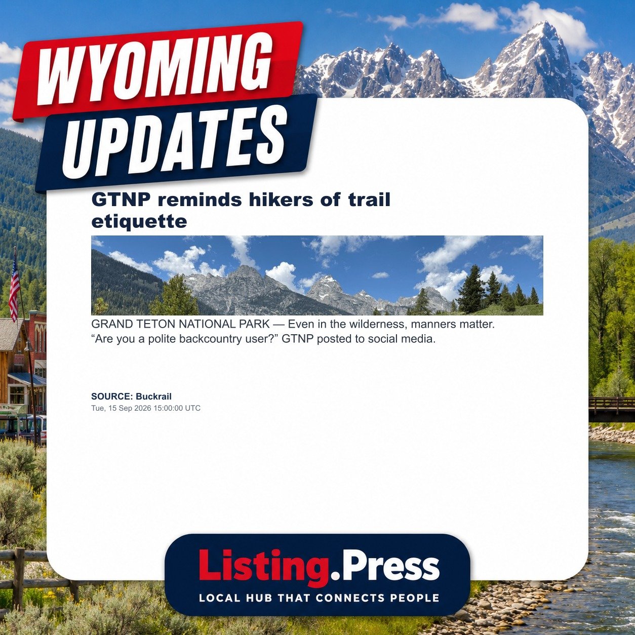 GTNP reminds hikers of trail etiquette