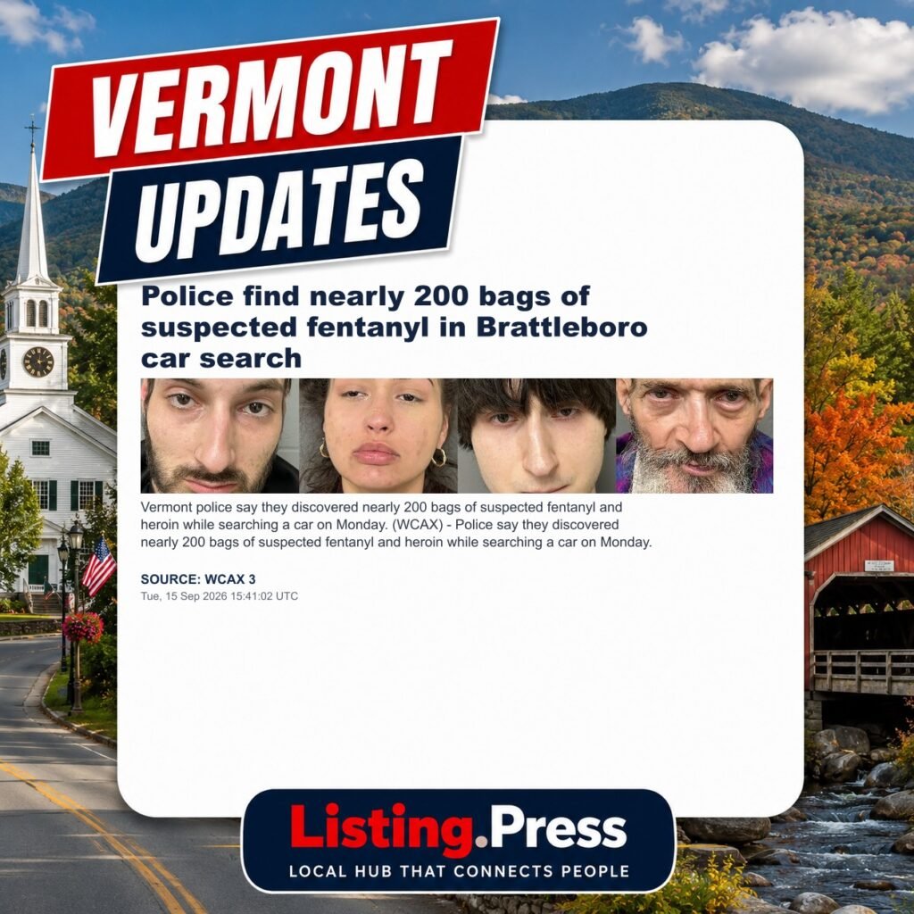 Police find nearly 200 bags of suspected fentanyl in Brattleboro car search