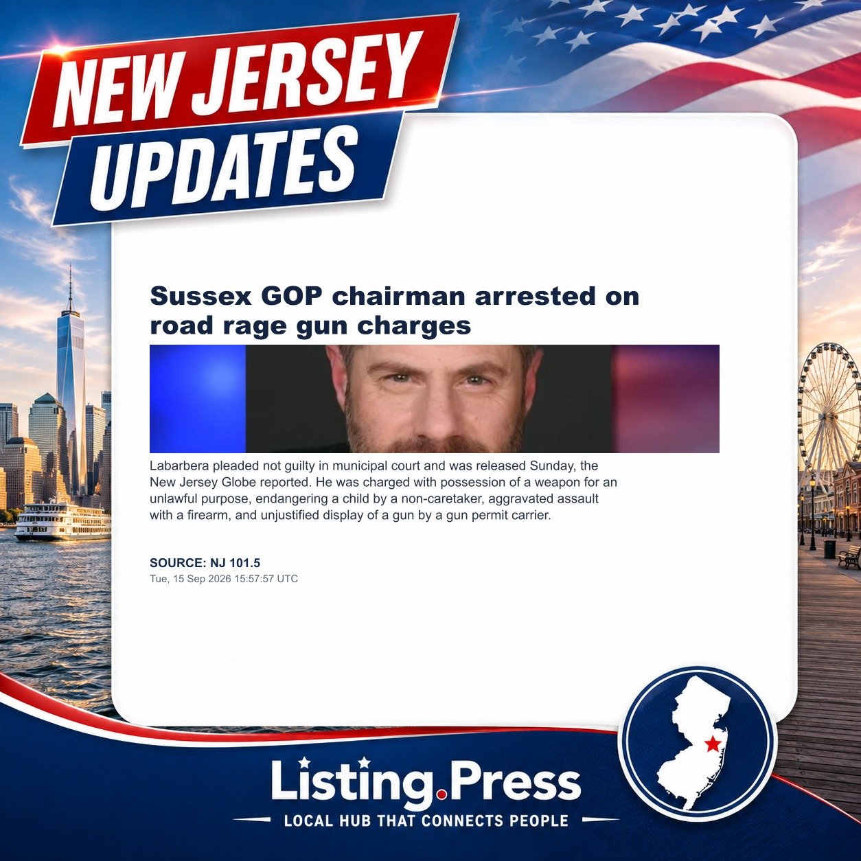 Sussex GOP chairman arrested on road rage gun charges