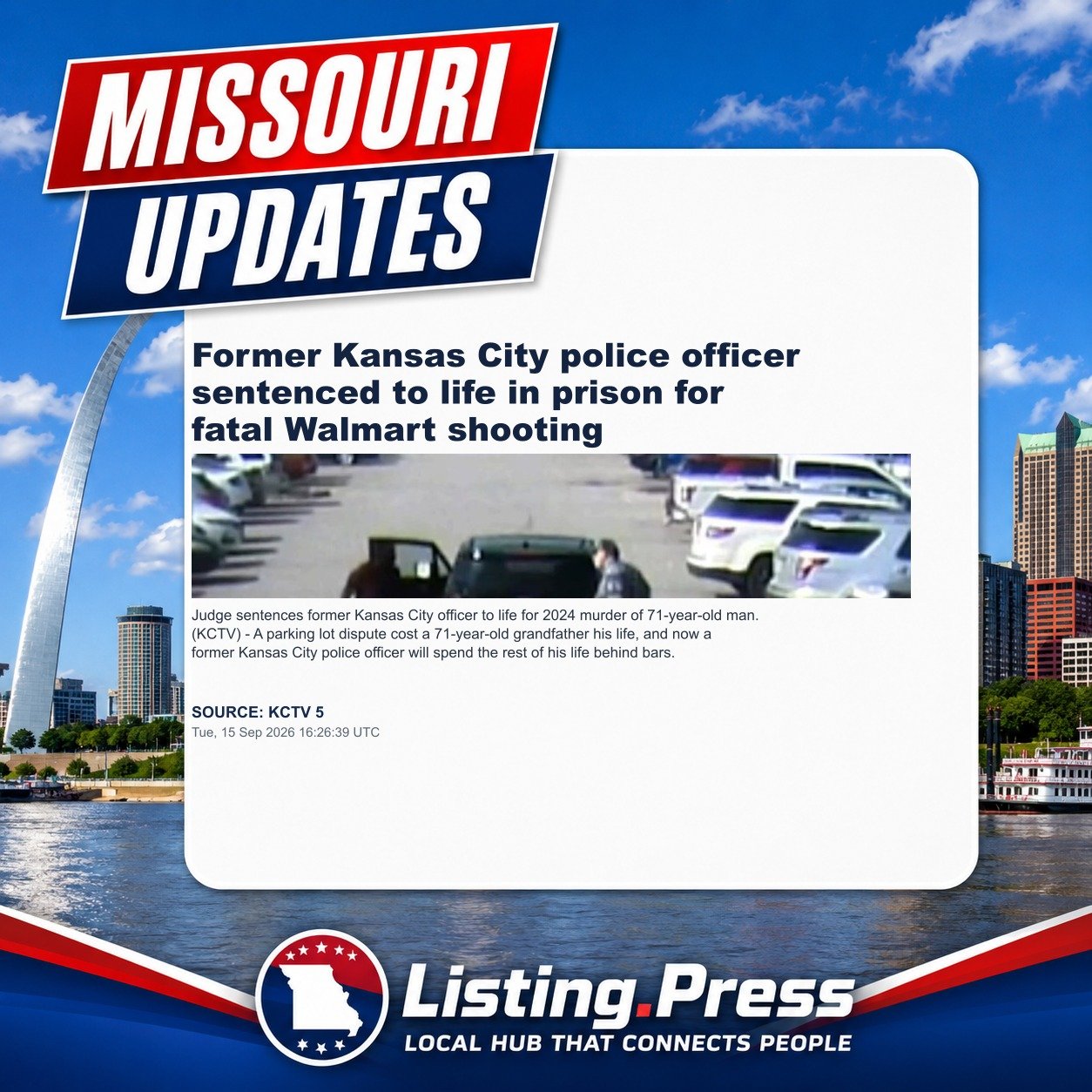 Former Kansas City police officer sentenced to life in prison for fatal Walmart shooting