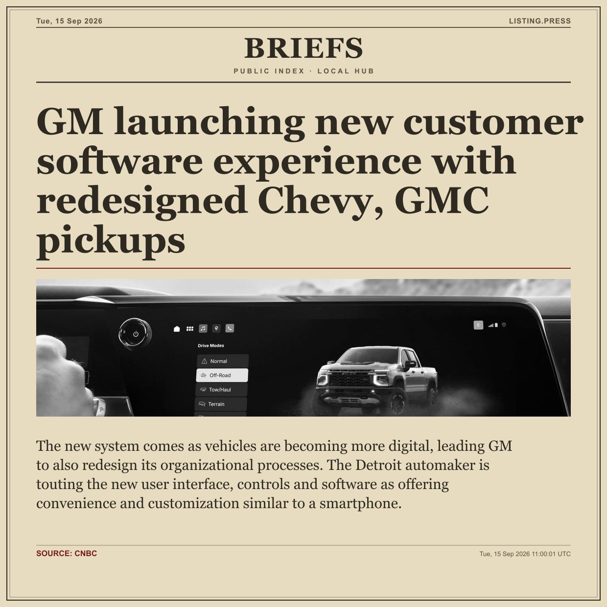 GM launching new customer software experience with redesigned Chevy, GMC pickups