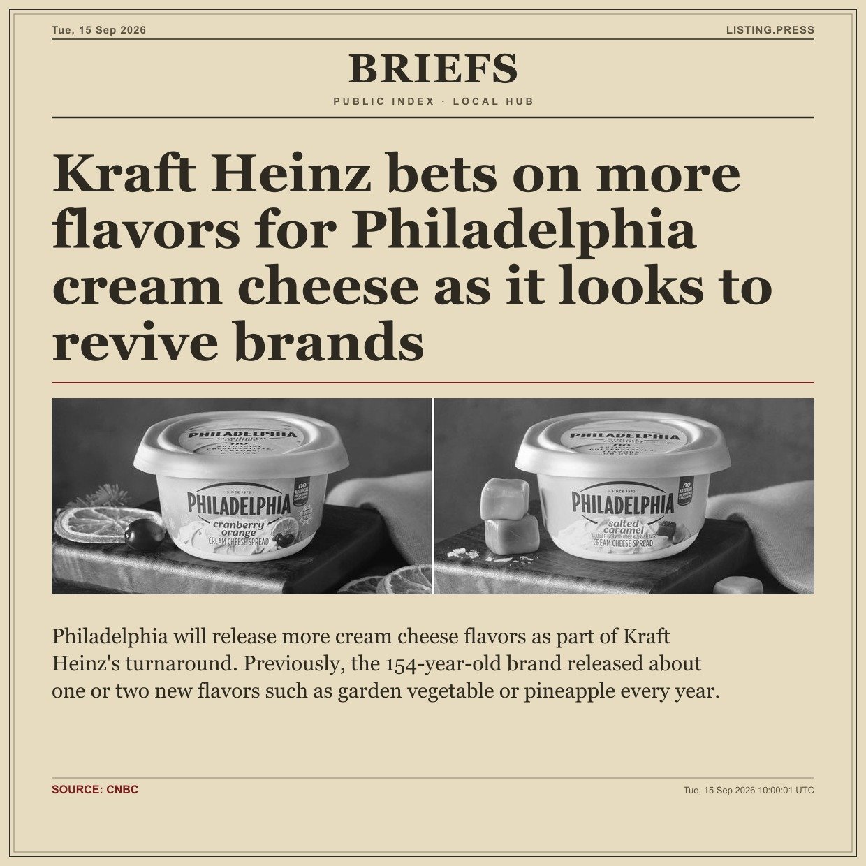 Kraft Heinz bets on more flavors for Philadelphia cream cheese as it looks to revive brands