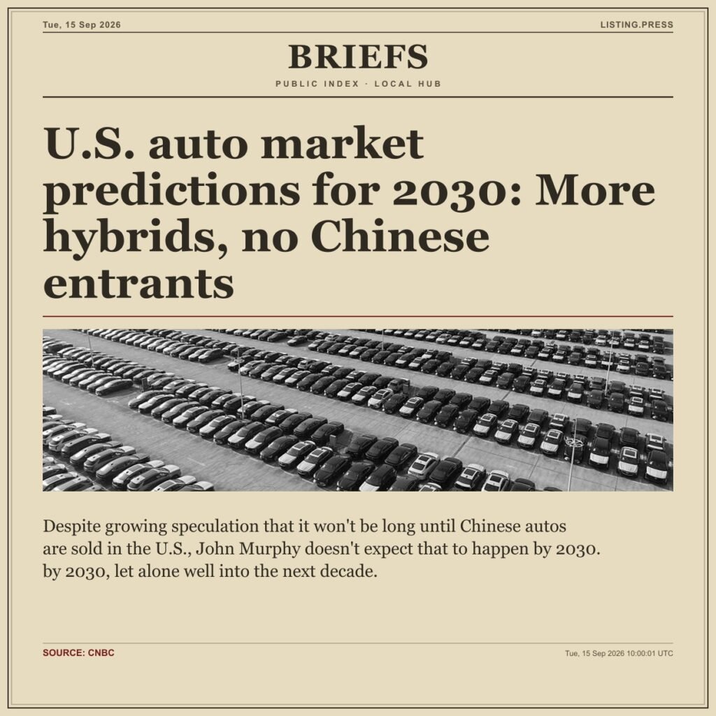 U.S. auto market predictions for 2030: More hybrids, no Chinese entrants