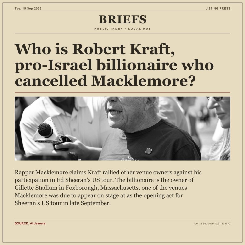 Who is Robert Kraft, pro-Israel billionaire who cancelled Macklemore?