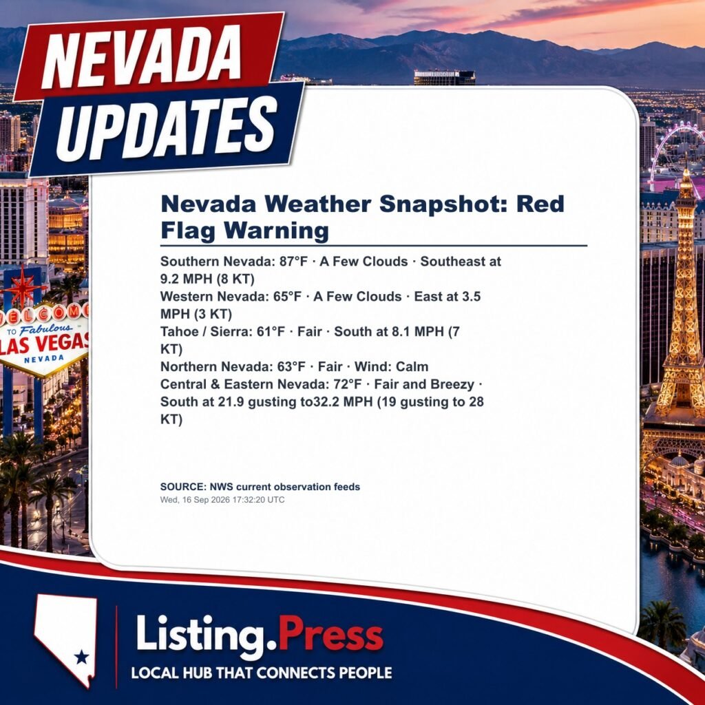 Nevada Weather Snapshot: Red Flag Warning