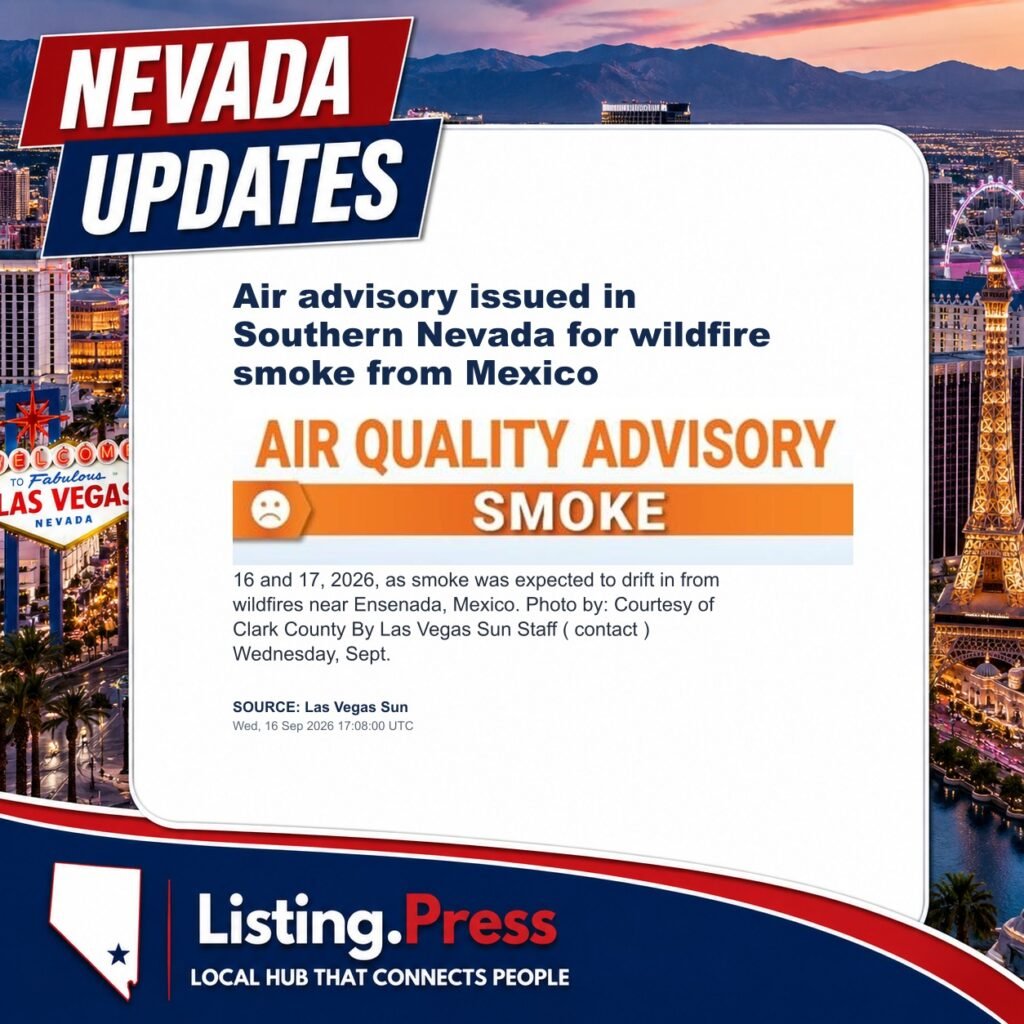 Air advisory issued in Southern Nevada for wildfire smoke from Mexico