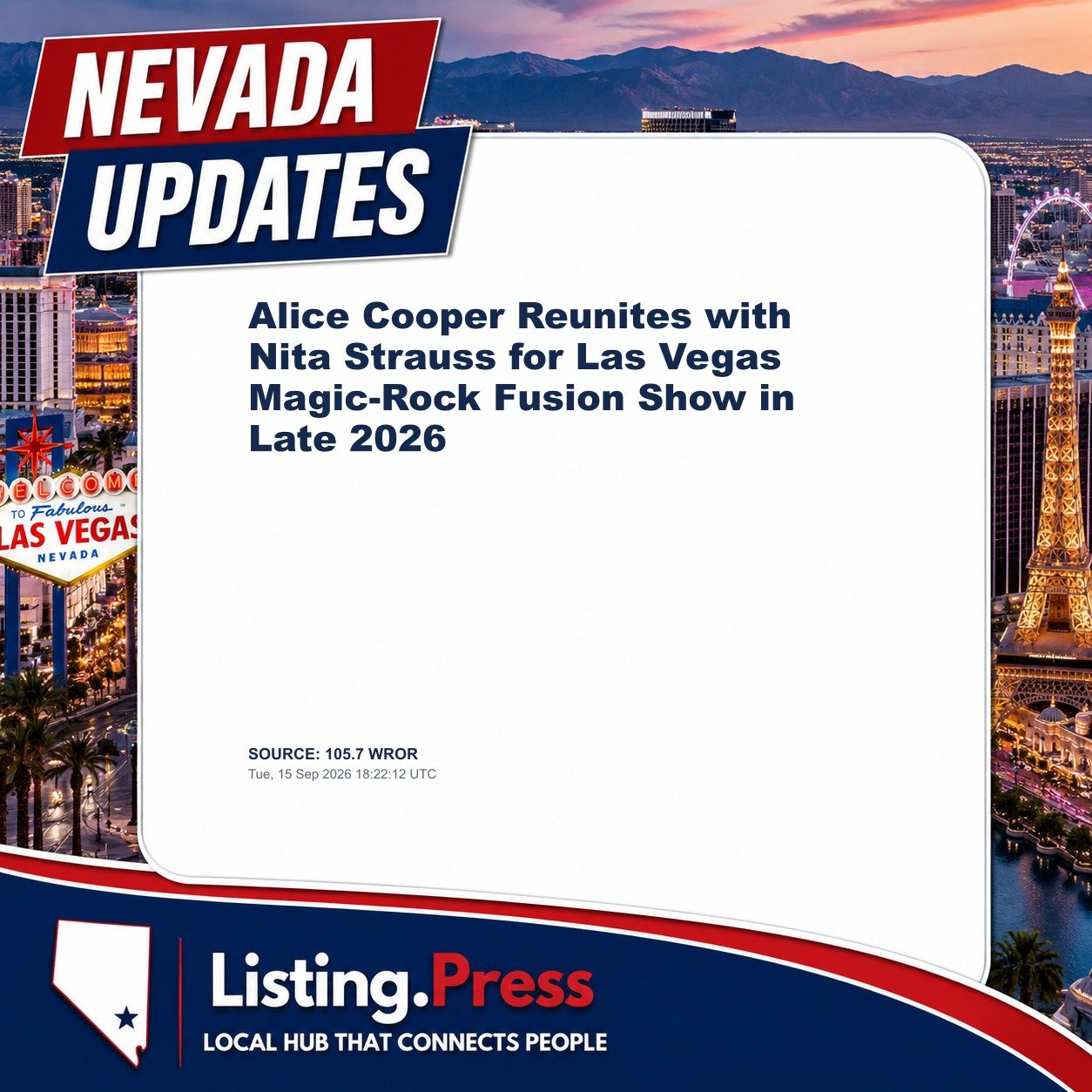 Alice Cooper Reunites with Nita Strauss for Las Vegas Magic-Rock Fusion Show in Late 2026
