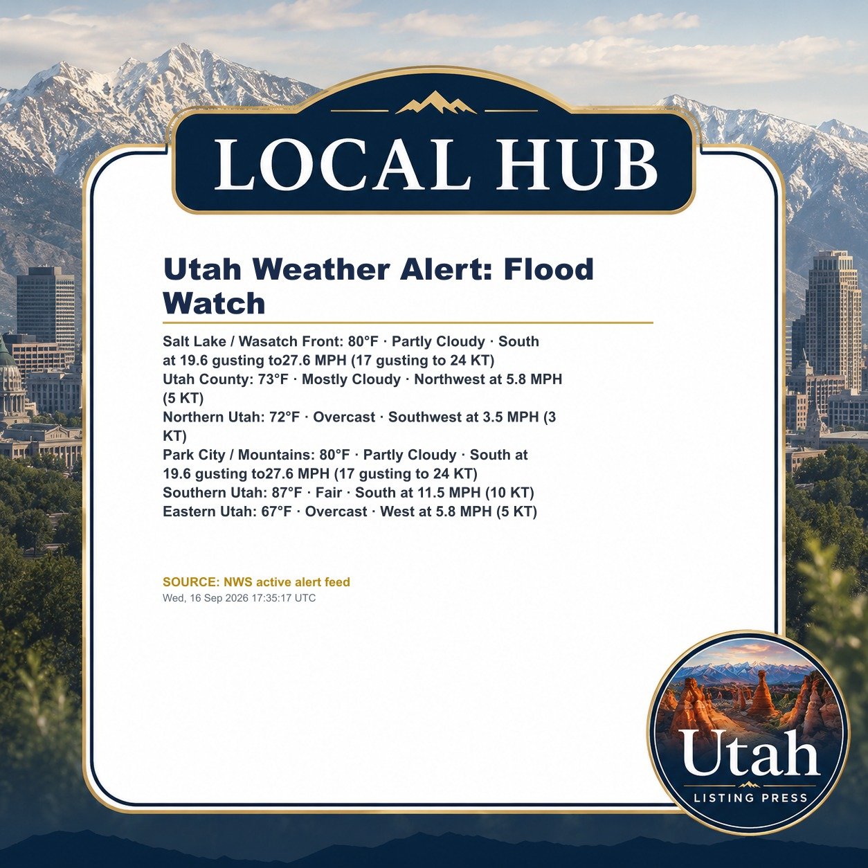 Utah Weather Alert: Flood Watch