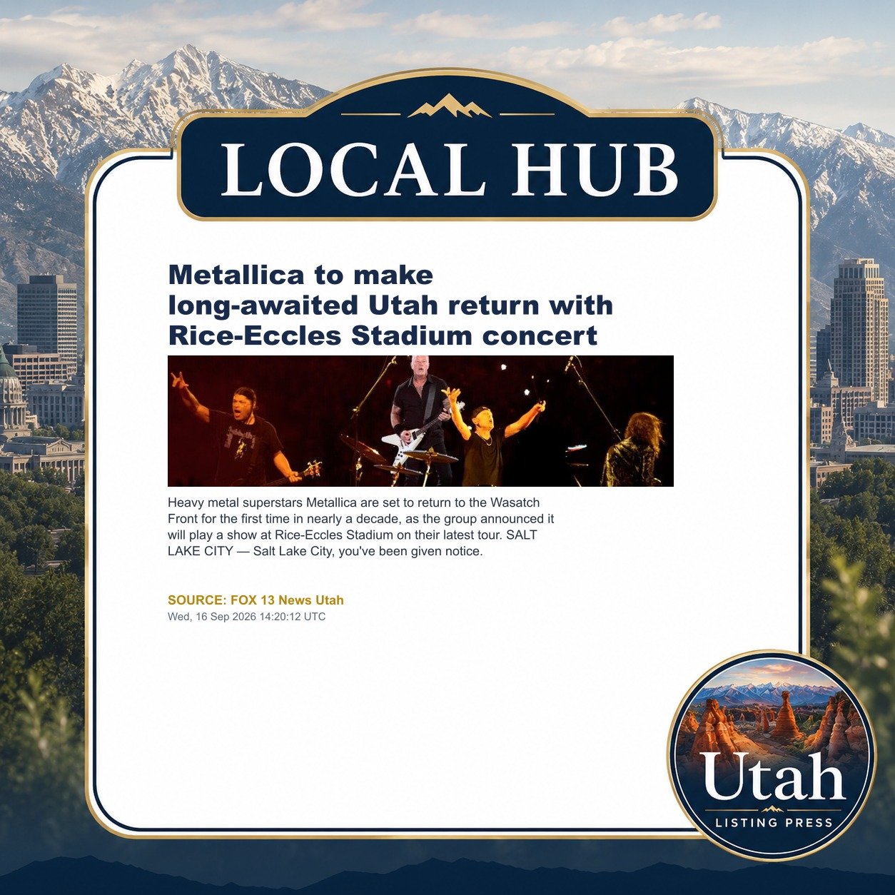 Metallica to make long-awaited Utah return with Rice-Eccles Stadium concert