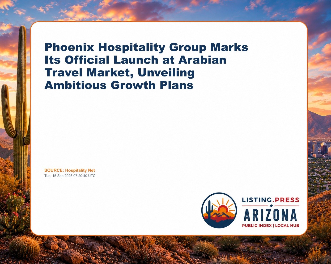 Phoenix Hospitality Group Marks Its Official Launch at Arabian Travel Market, Unveiling Ambitious Growth Plans