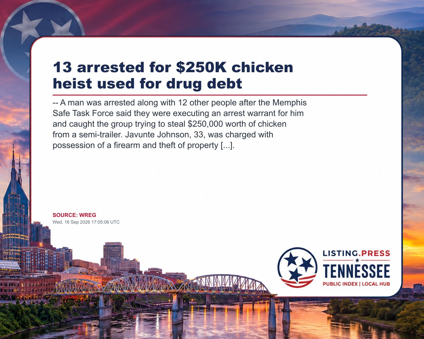 13 arrested for $250K chicken heist used for drug debt