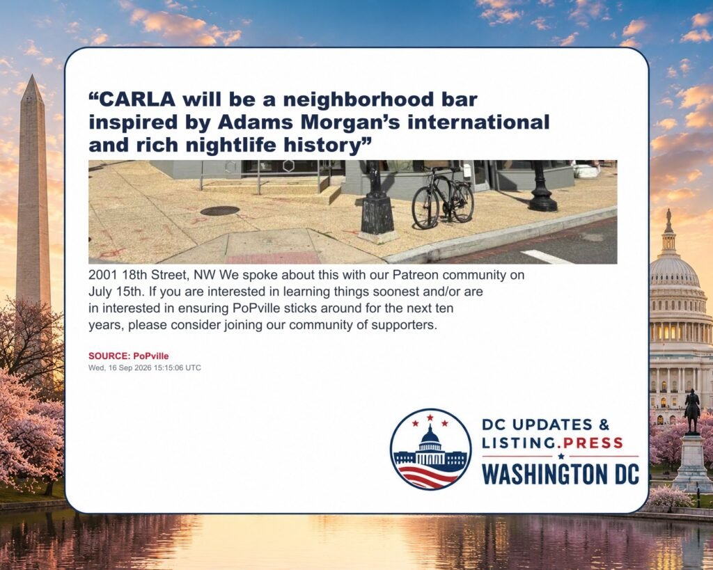 “CARLA will be a neighborhood bar inspired by Adams Morgan’s international and rich nightlife history”