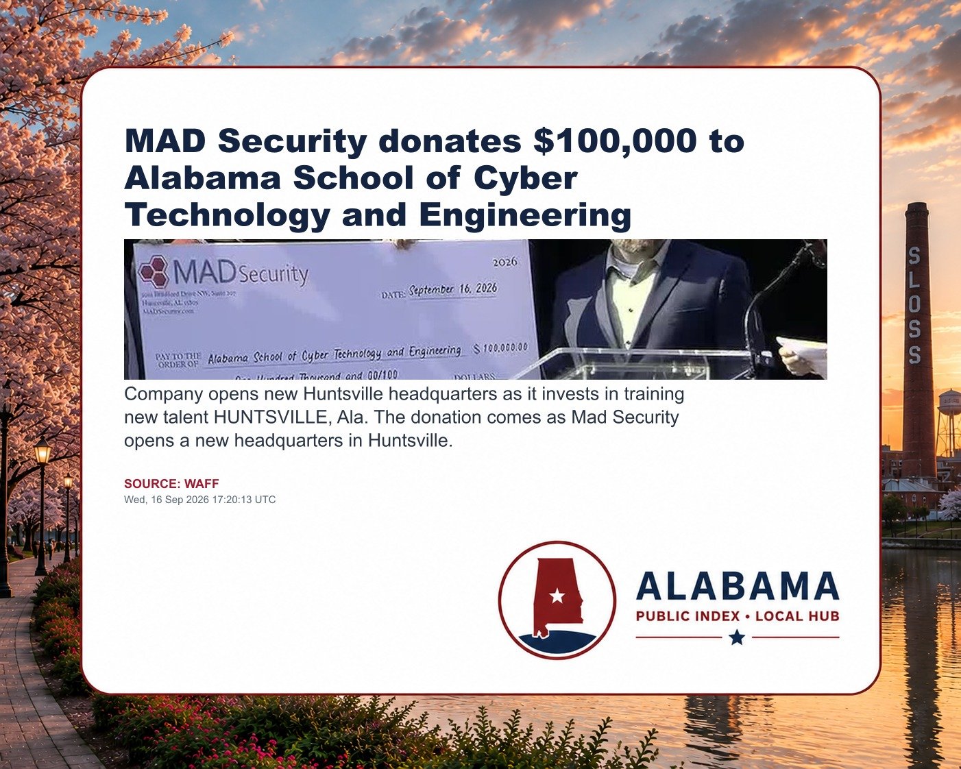 MAD Security donates $100,000 to Alabama School of Cyber Technology and Engineering