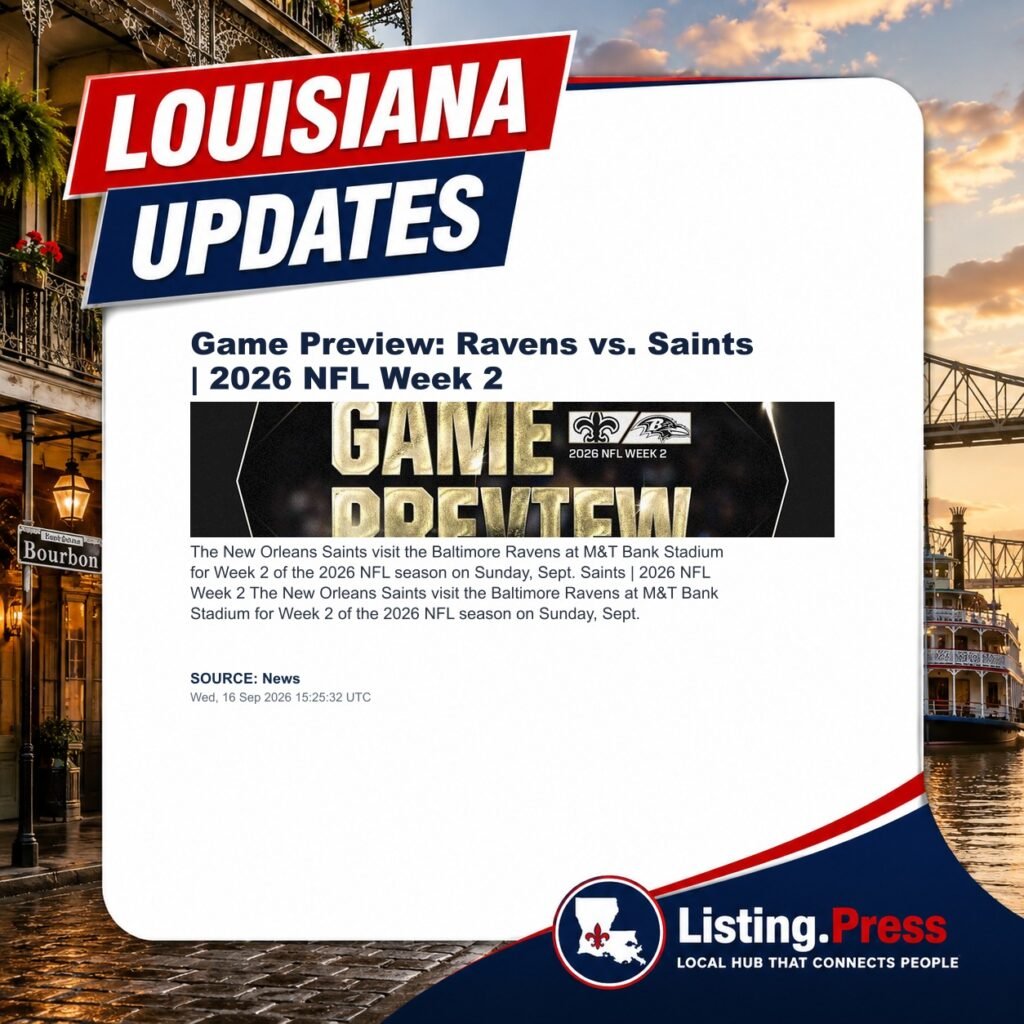 Game Preview: Ravens vs. Saints | 2026 NFL Week 2