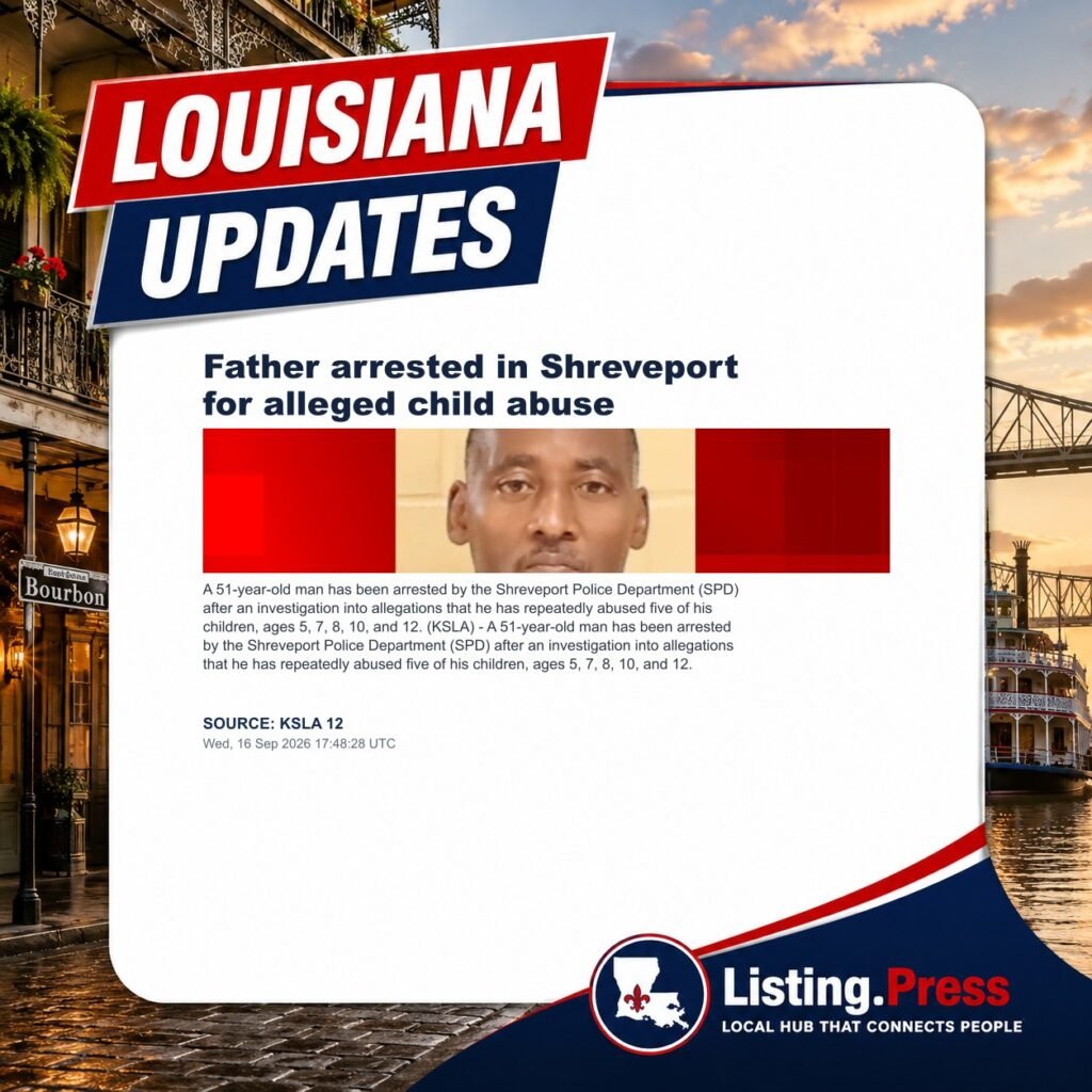 Father arrested in Shreveport for alleged child abuse