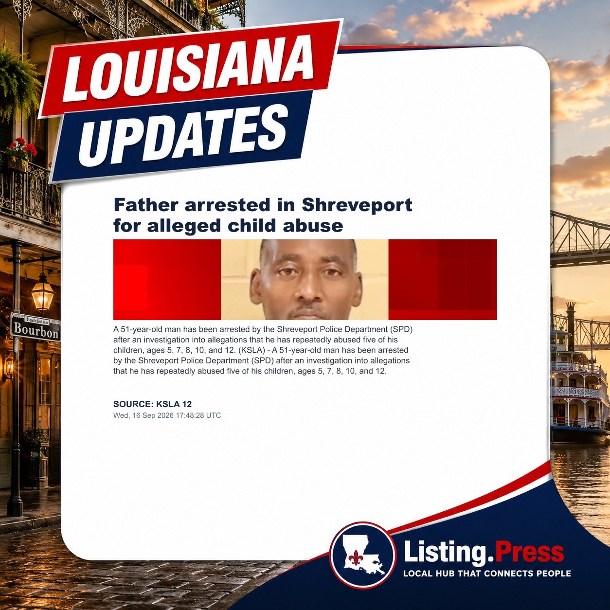 Father arrested in Shreveport for alleged child abuse