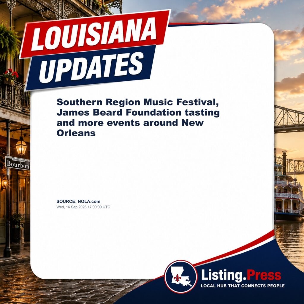Southern Region Music Festival, James Beard Foundation tasting and more events around New Orleans