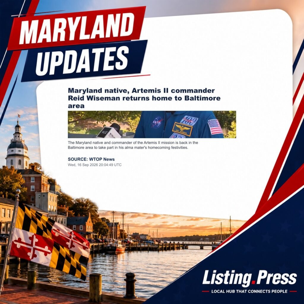 Maryland native, Artemis II commander Reid Wiseman returns home to Baltimore area