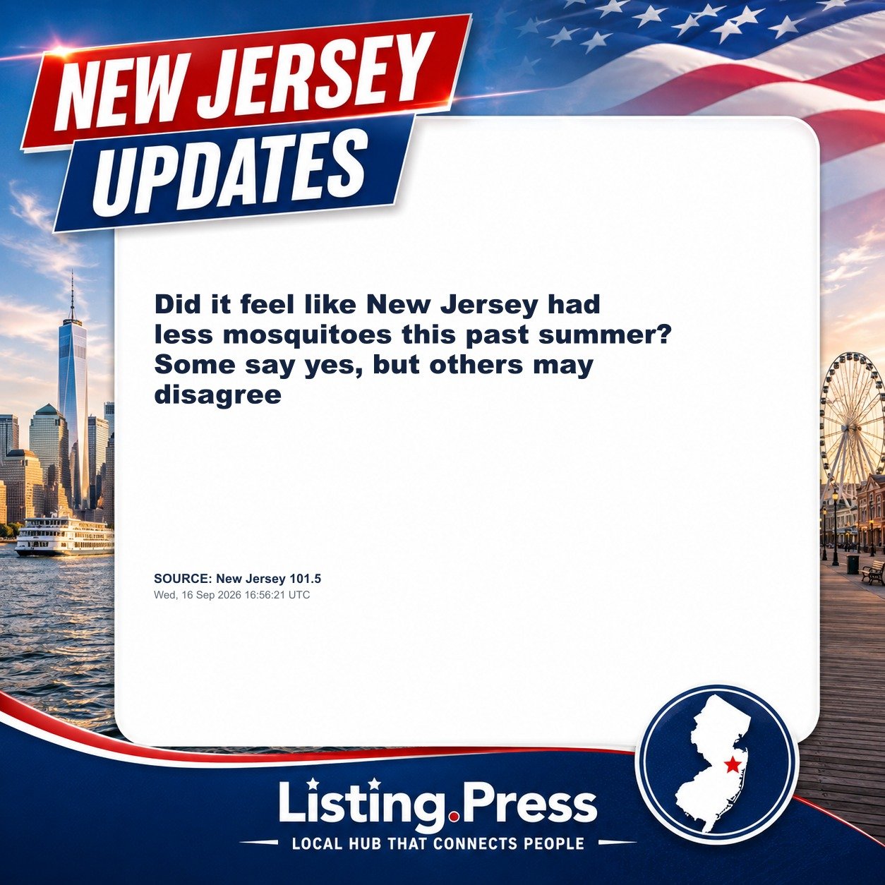 Did it feel like New Jersey had less mosquitoes this past summer? Some say yes, but others may disagree