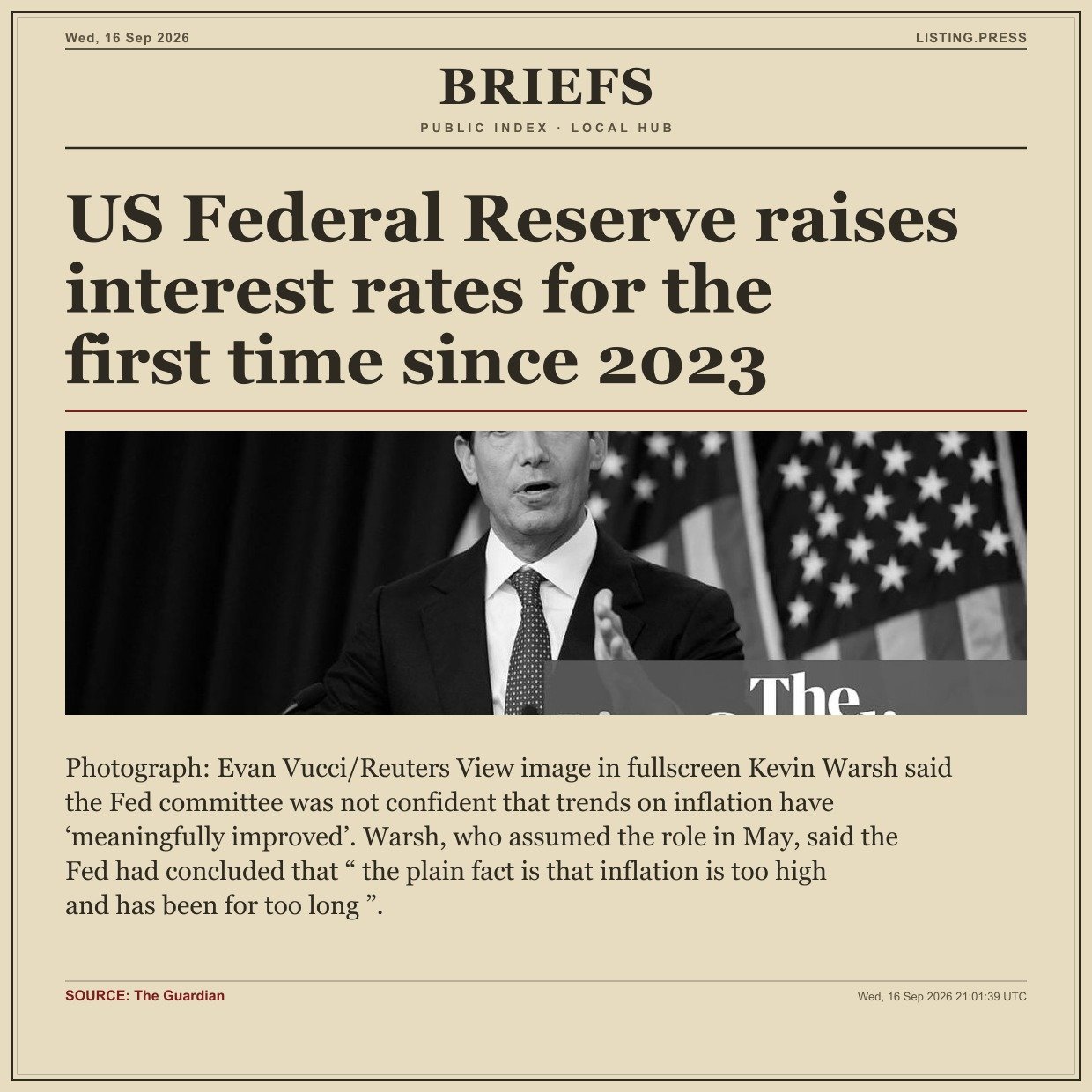 US Federal Reserve raises interest rates for the first time since 2023