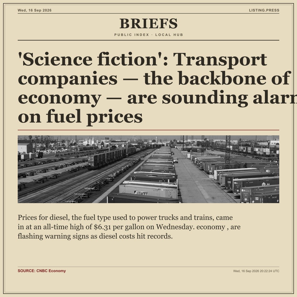 ‘Science fiction’: Transport companies — the backbone of economy — are sounding alarm on fuel prices