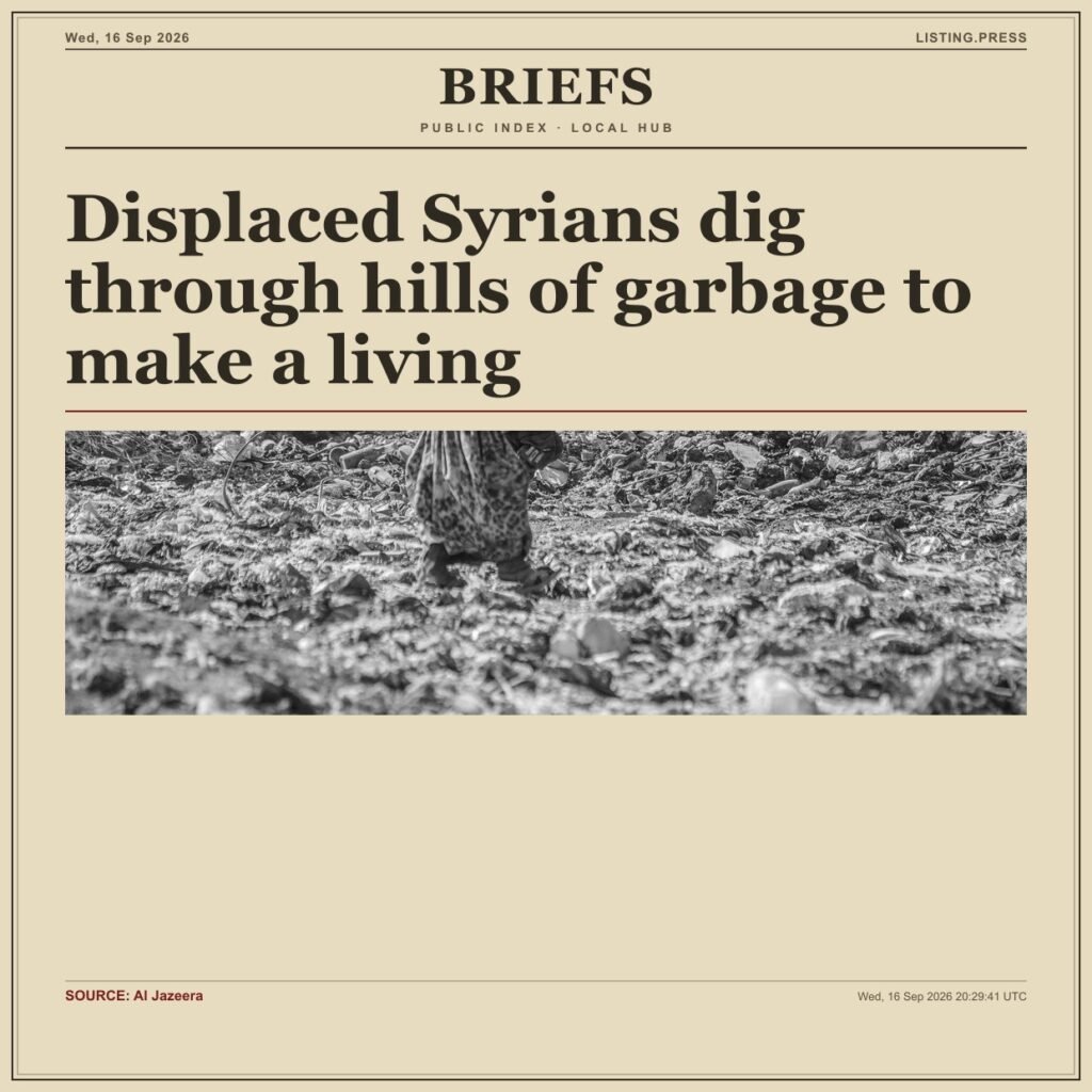 Displaced Syrians dig through hills of garbage to make a living