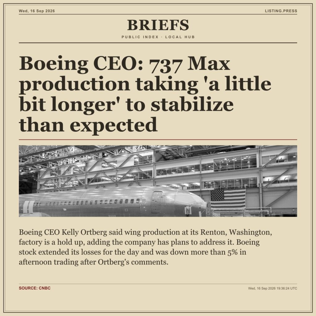 Boeing CEO: 737 Max production taking ‘a little bit longer’ to stabilize than expected