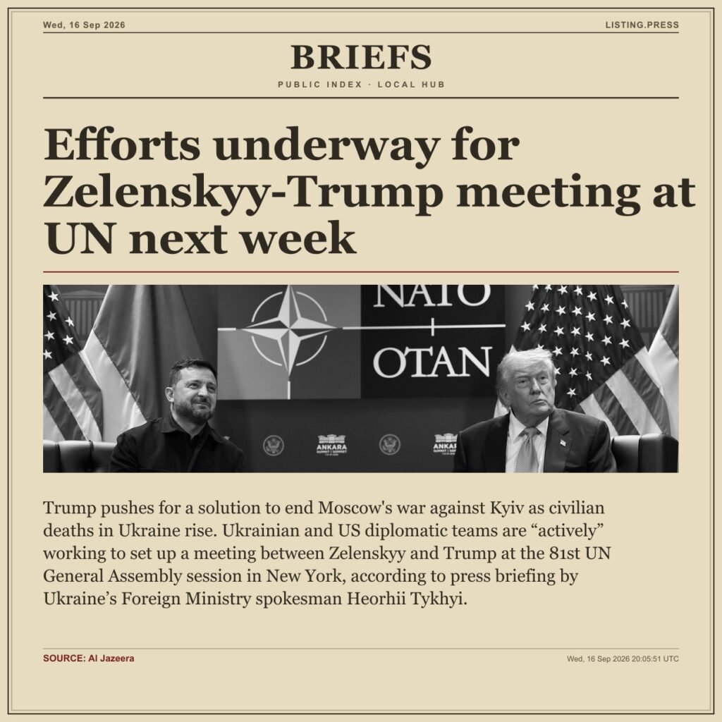 Efforts underway for Zelenskyy-Trump meeting at UN next week
