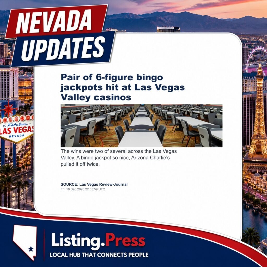 Pair of 6-figure bingo jackpots hit at Las Vegas Valley casinos