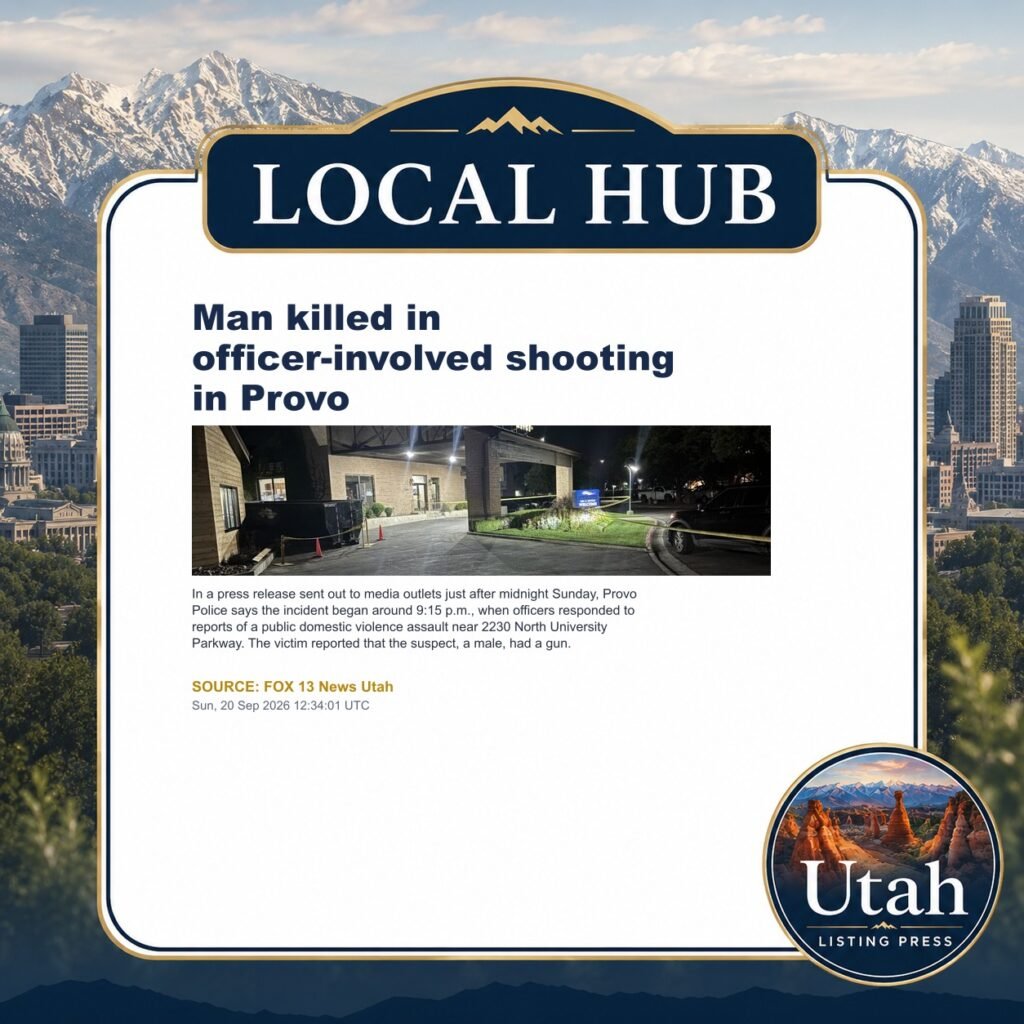 Man killed in officer-involved shooting in Provo