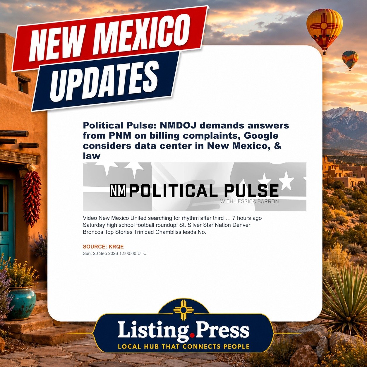 Political Pulse: NMDOJ demands answers from PNM on billing complaints, Google considers data center in New Mexico, & law