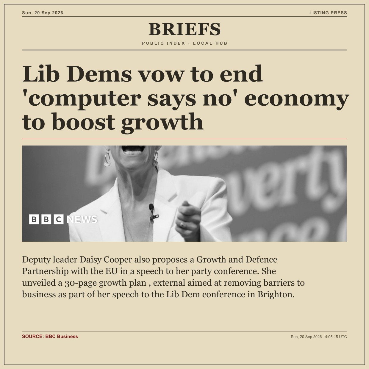 Lib Dems vow to end 'computer says no' economy to boost growth