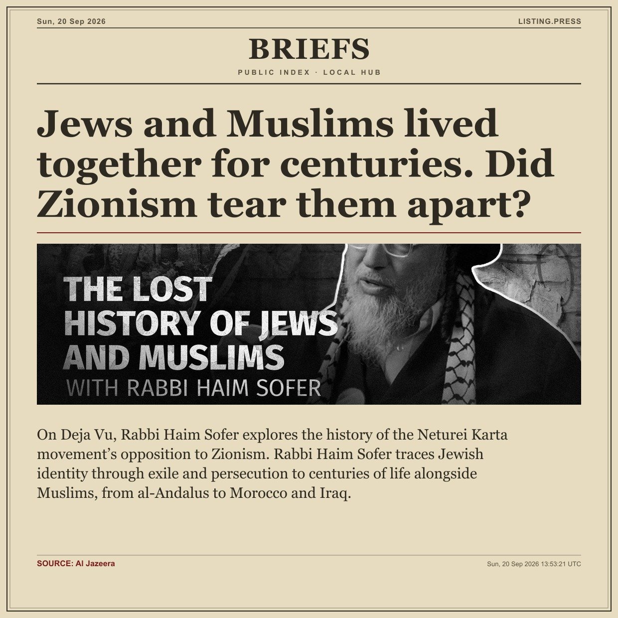 Jews and Muslims lived together for centuries. Did Zionism tear them apart?