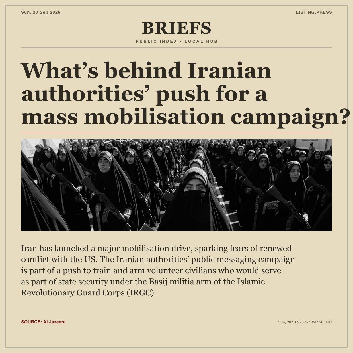 What’s behind Iranian authorities’ push for a mass mobilisation campaign?