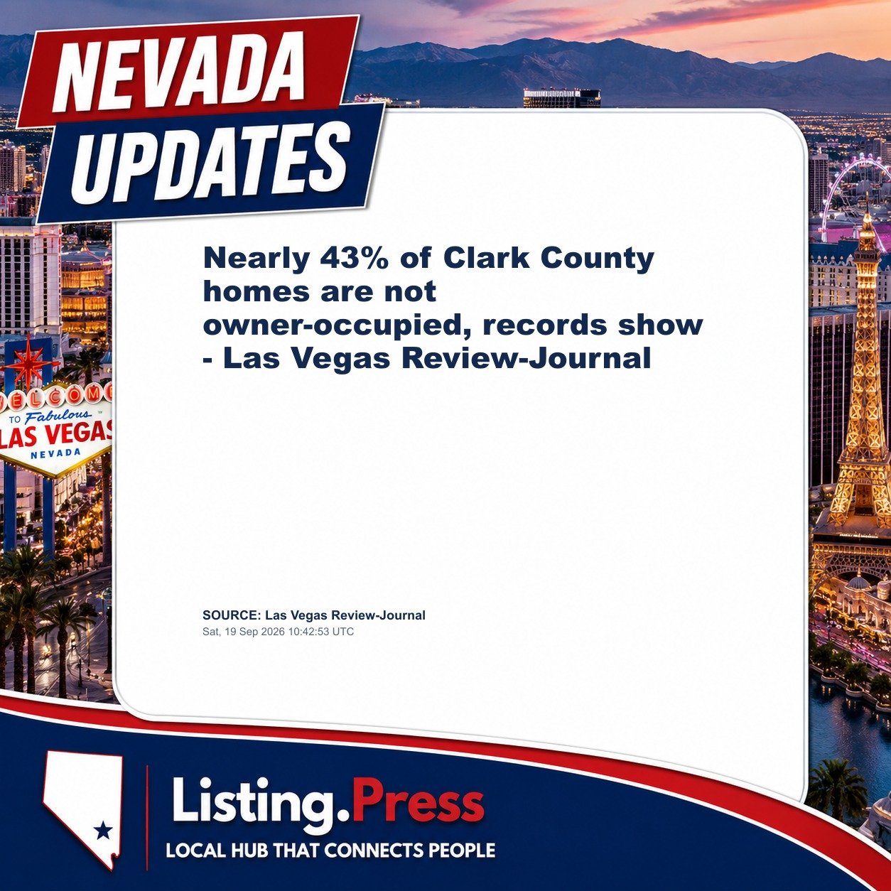 Nearly 43% of Clark County homes are not owner-occupied, records show - Las Vegas Review-Journal