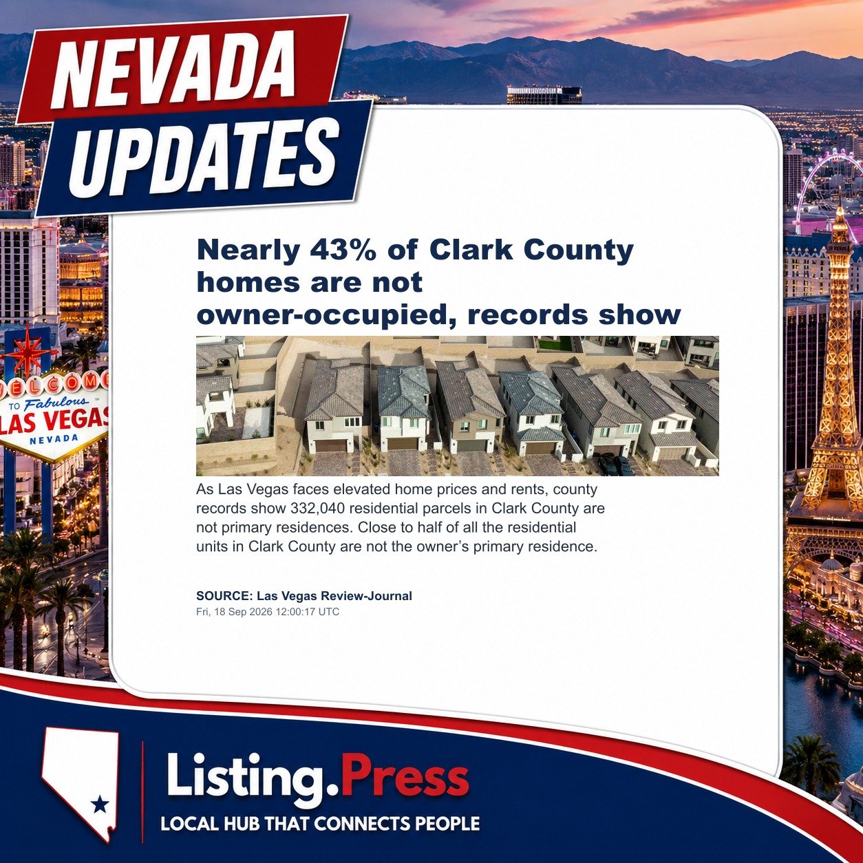 Nearly 43% of Clark County homes are not owner-occupied, records show