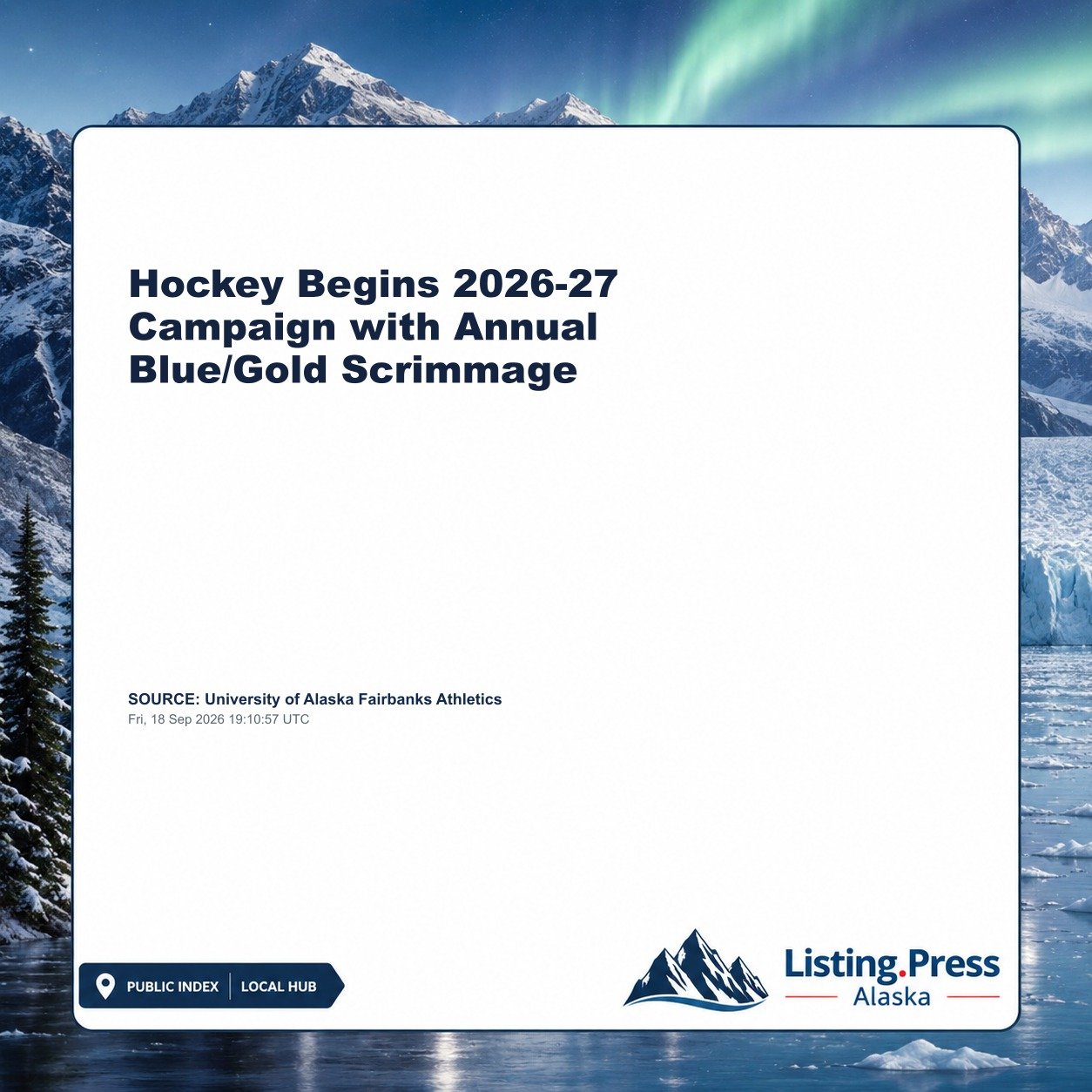 Hockey Begins 2026-27 Campaign with Annual Blue/Gold Scrimmage