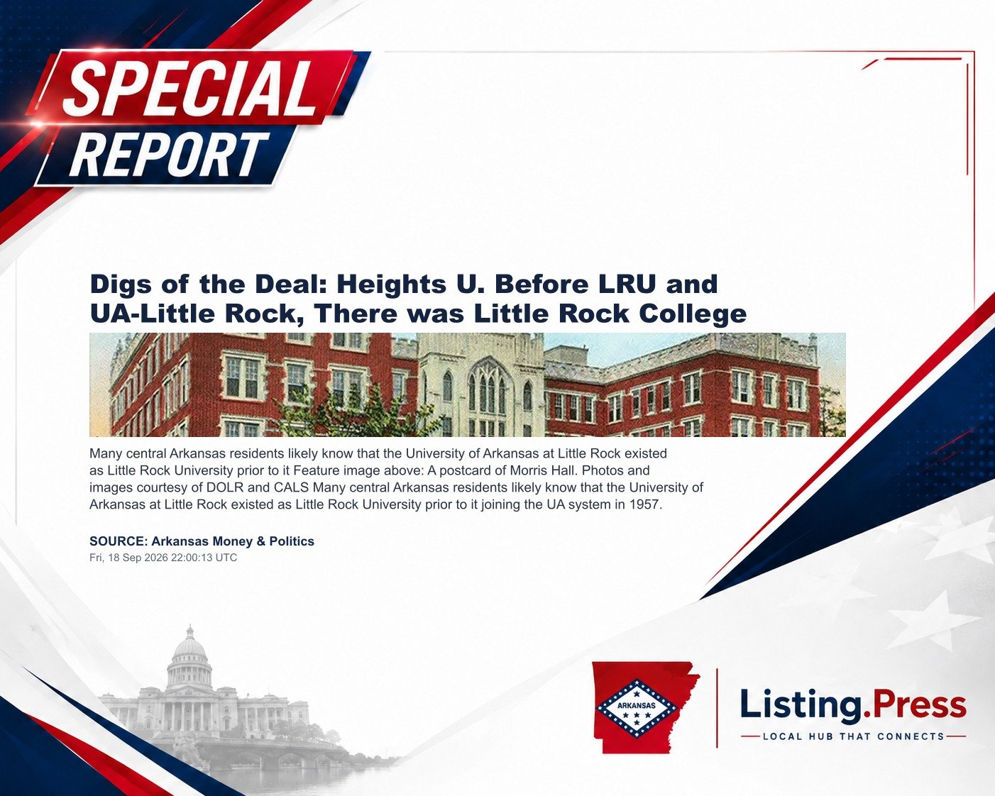 Digs of the Deal: Heights U. Before LRU and UA-Little Rock, There was Little Rock College