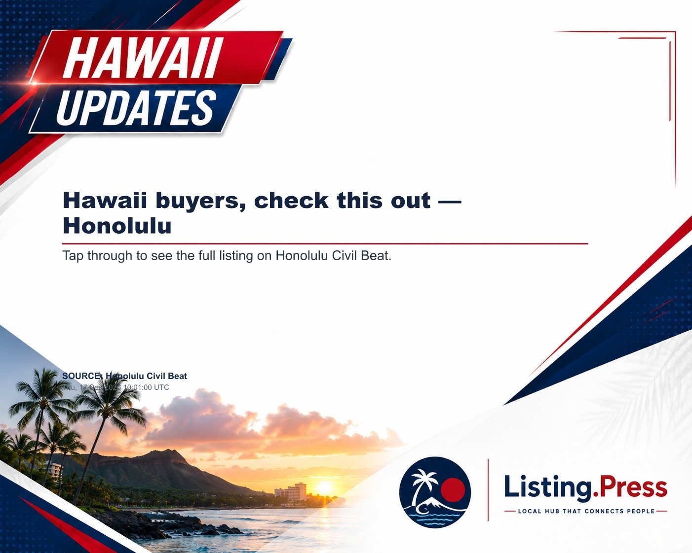 Hawaii buyers, check this out — Honolulu