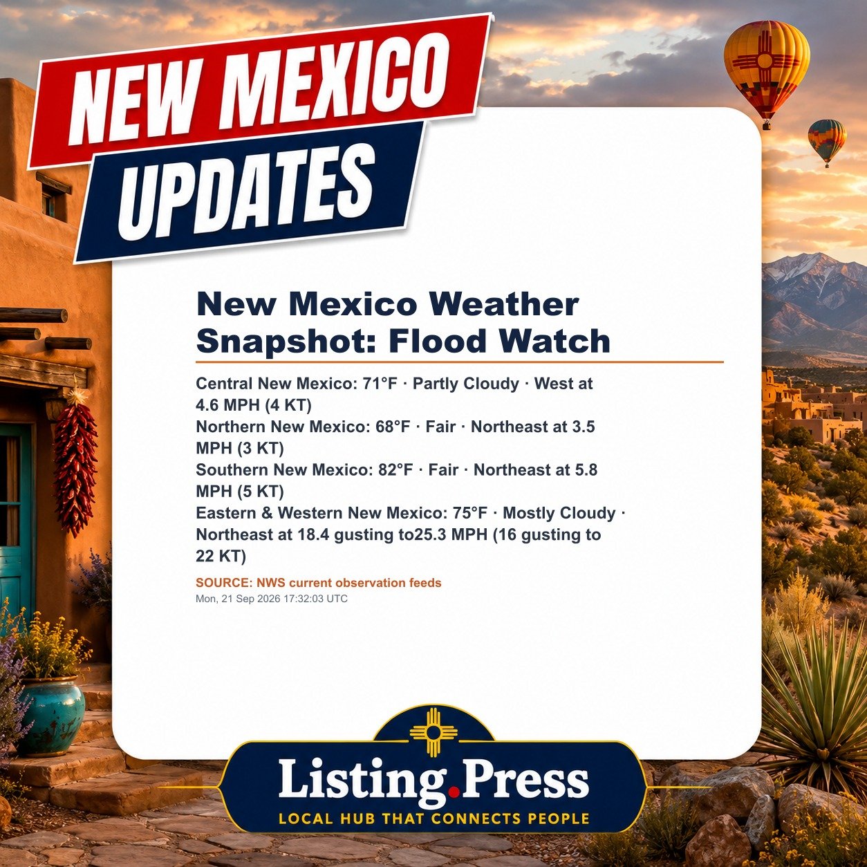 New Mexico Weather Snapshot: Flood Watch